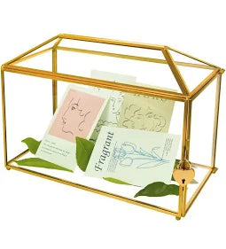 Clear glass card box for wedding gifts